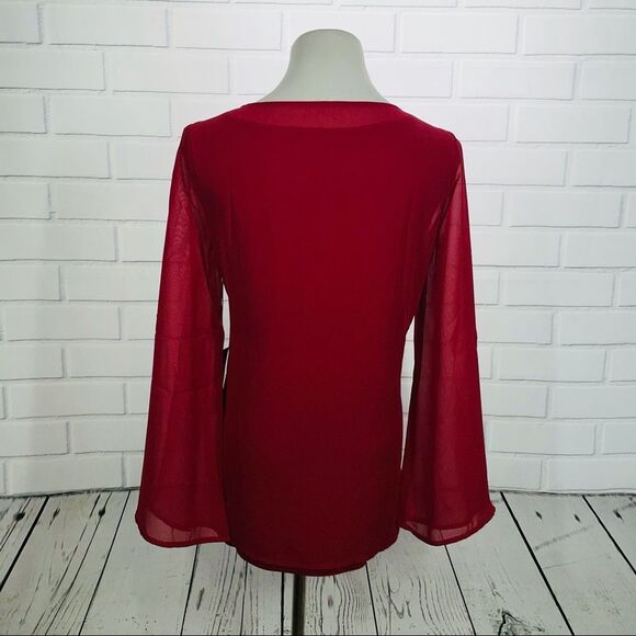 NWT Diane Gilman Red Blouse with Sequin Tank - Medium - Picture 7 of 16